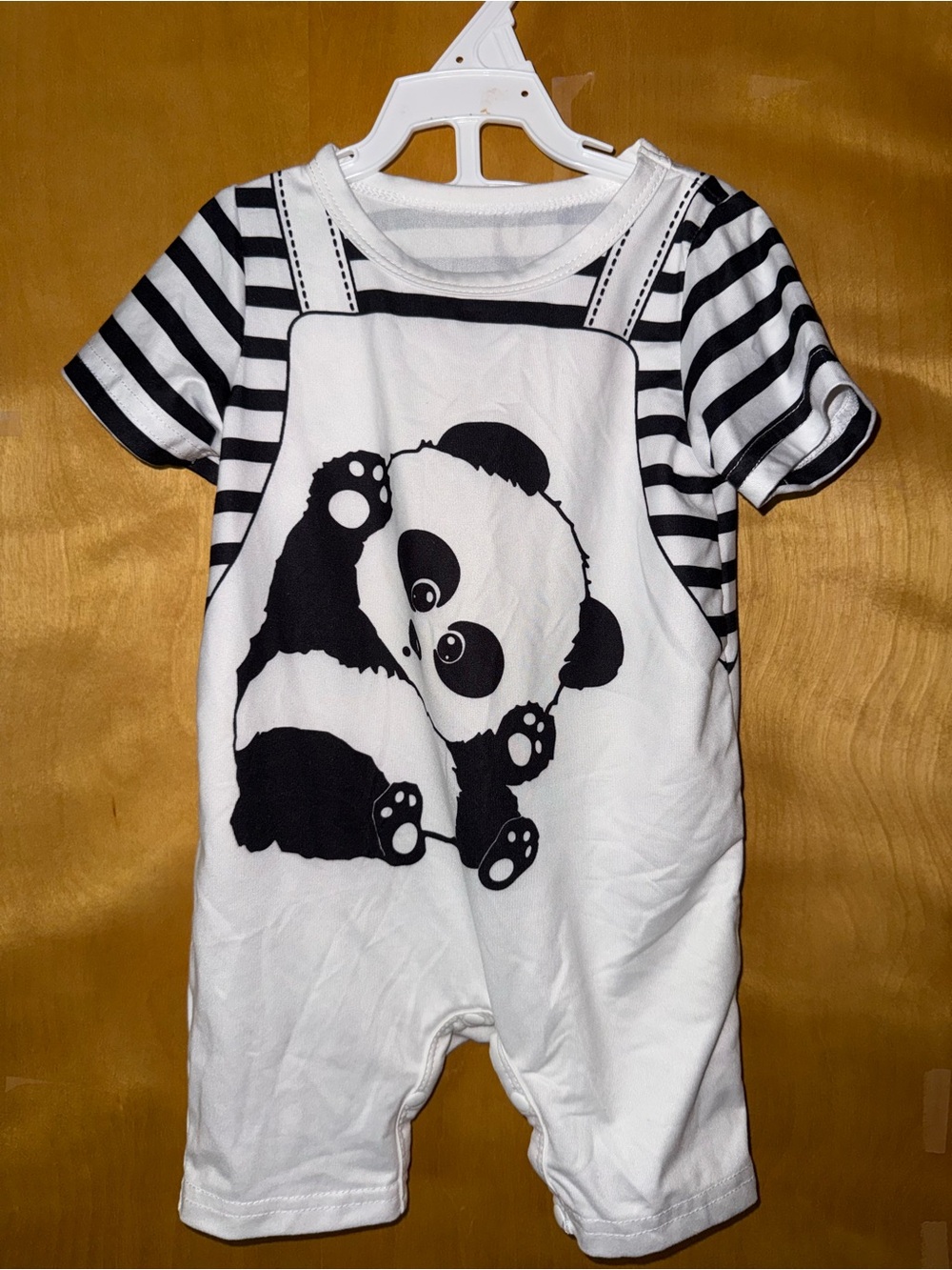 Unbranded Black & White Panda One-Piece for Kids